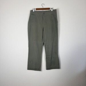 Woolrich Womens Olive Green Mid Rise Straight Leg Chino Outdoor Pants Size 14